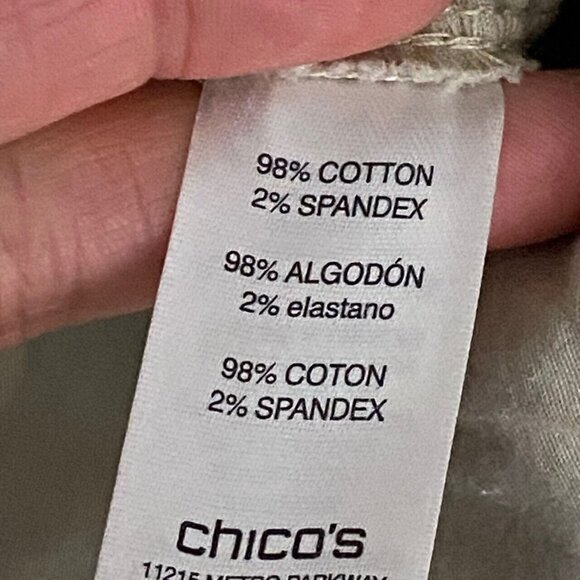 Chicos Ankle Pants Womens 1 US Medium Elastic Waist Tapered Slim Leg Tan - Picture 7 of 9